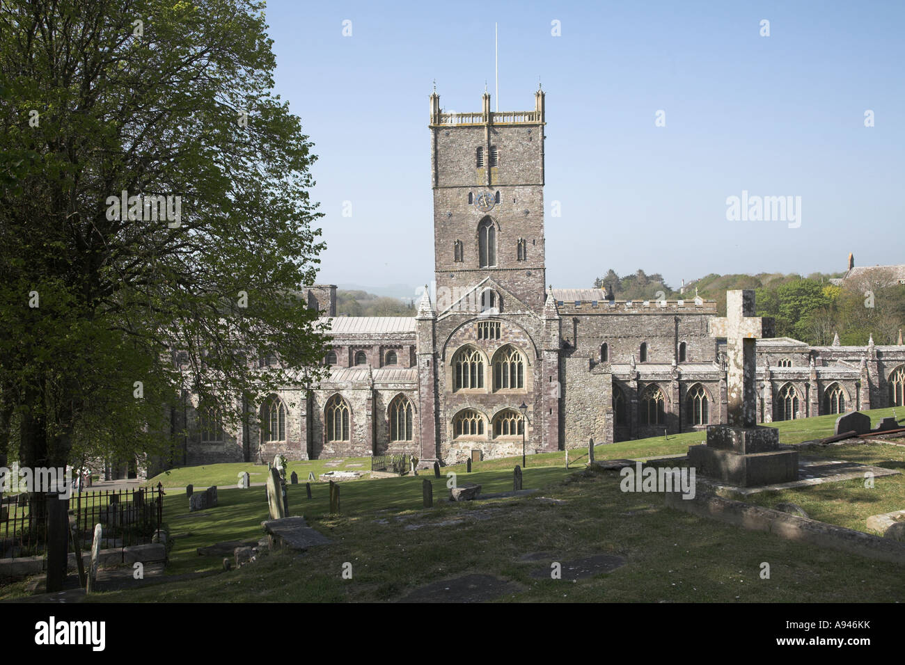 Saint David's Cathedral, St David's, Pembrokeshire, Wales, Regno Unito Foto Stock