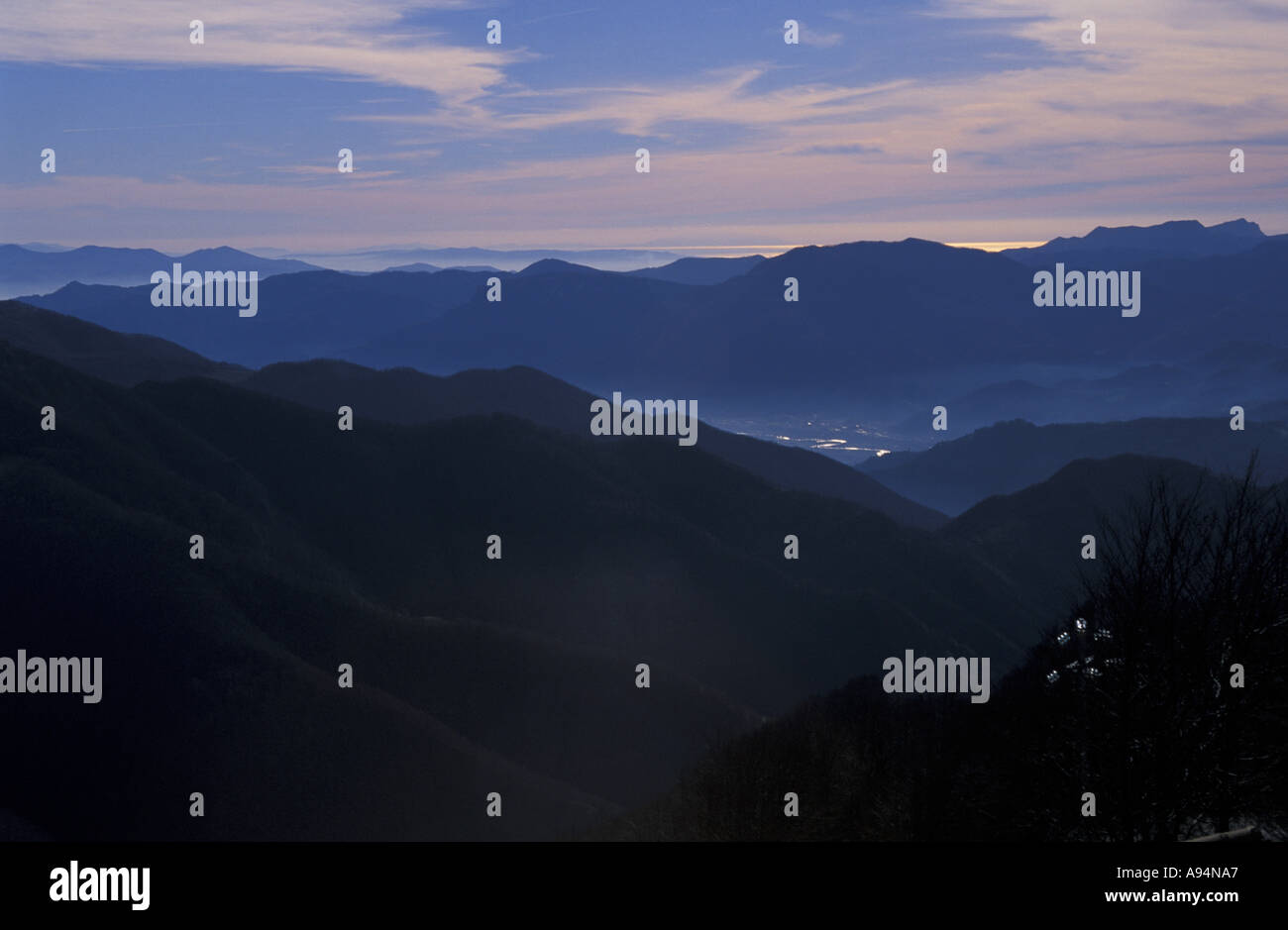 Il paesaggio di San Pellegrino in Alpe Toscana Italia Foto Stock