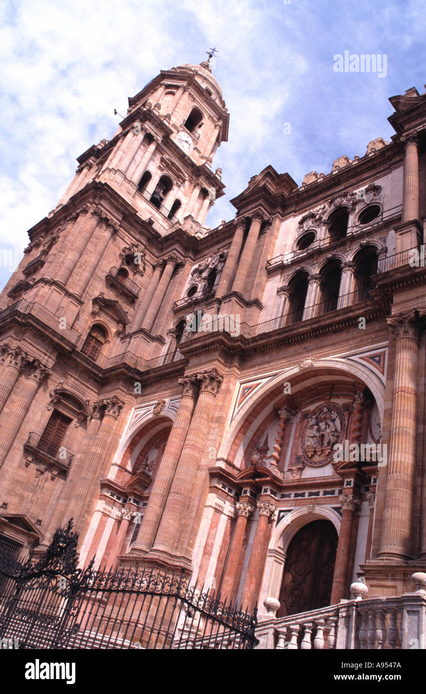 Cattedrale di Malaga faccia Ovest Foto Stock