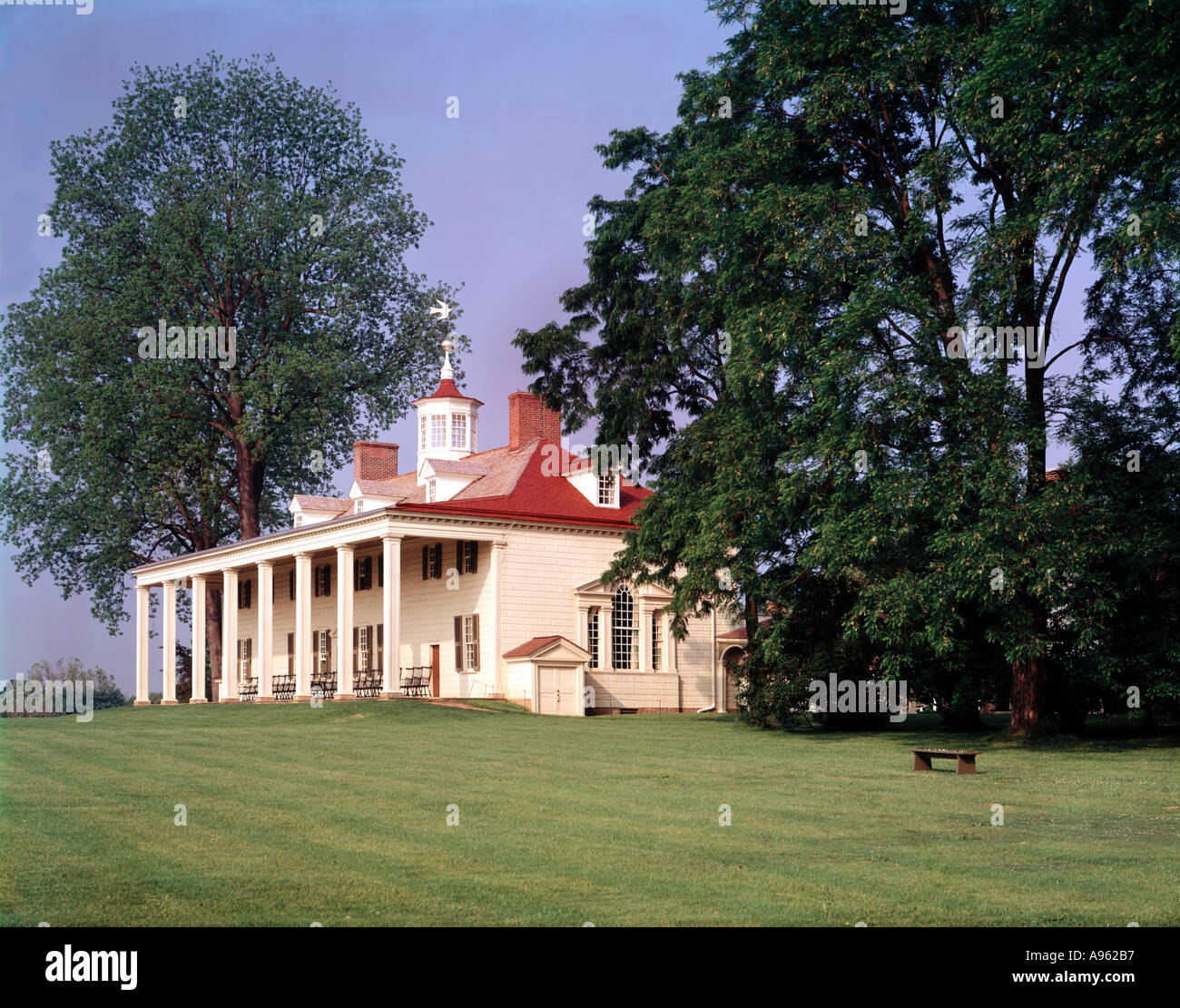 Mount Vernon casa di George Washington nella Virginia del Nord lungo il fiume Potomac Foto Stock
