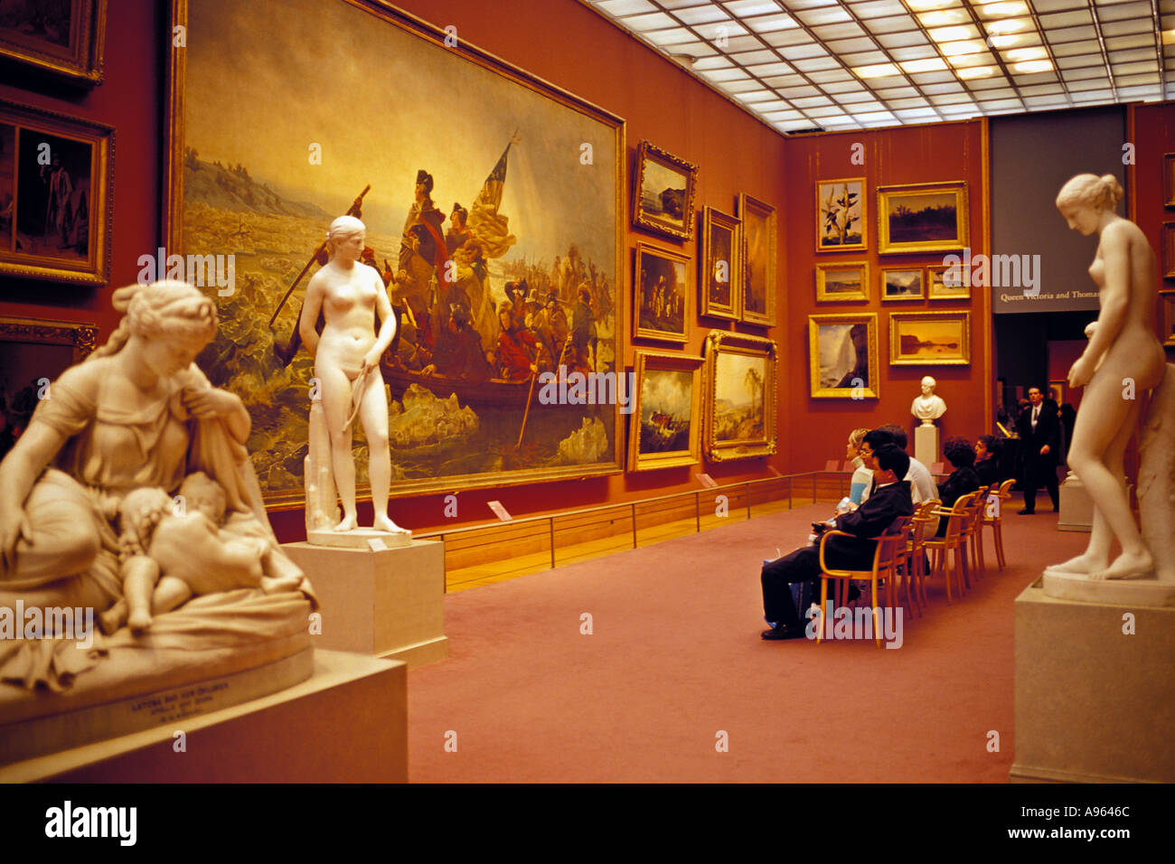 Metropolitan Art Museum di New York New York Emanuel Leutz pittura ad olio Washington attraversando il Deleware 1851 Foto Stock