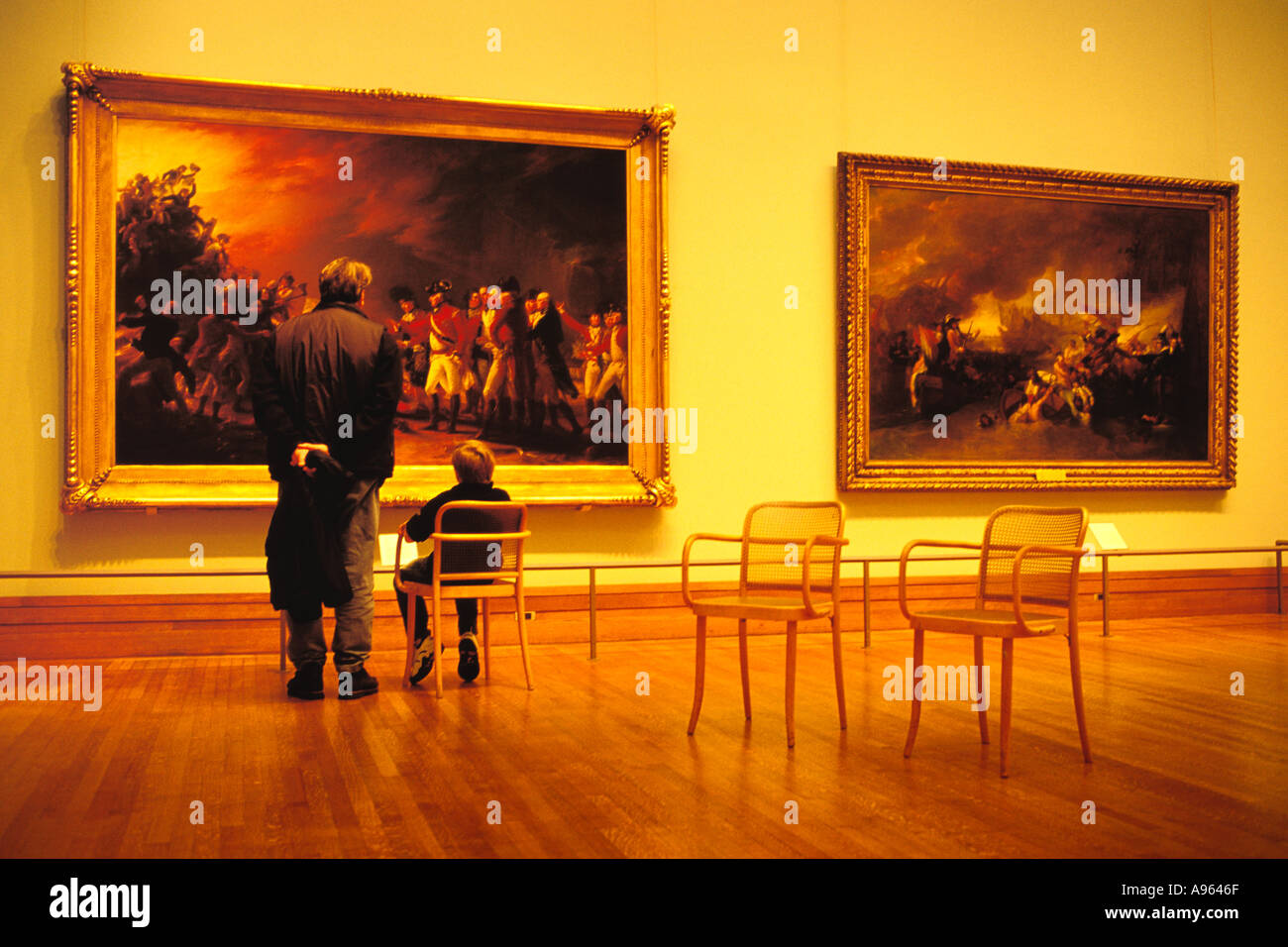 Metropolitan Art Museum di New York New York padre e figlio Visualizza John Turnbull dipinti ad olio in American ala sortita dal Foto Stock