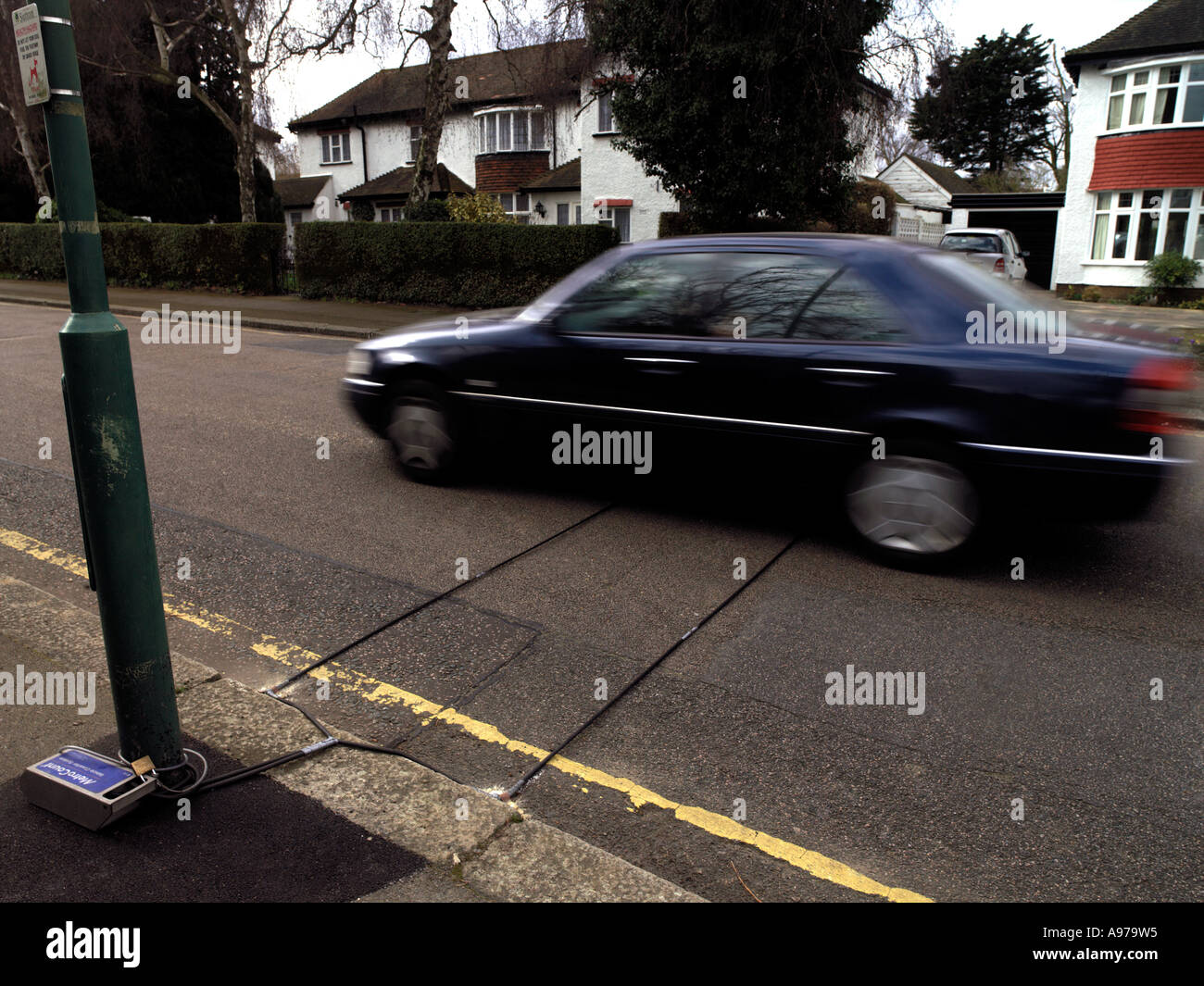Il conteggio della metropolitana tampone di pressione per il monitoraggio del flusso del traffico Foto Stock