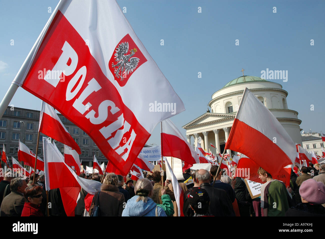 Messa nella chiesa di Sant'Alessandro prima di anti-aborto dimostrazione a Varsavia, Polonia Foto Stock