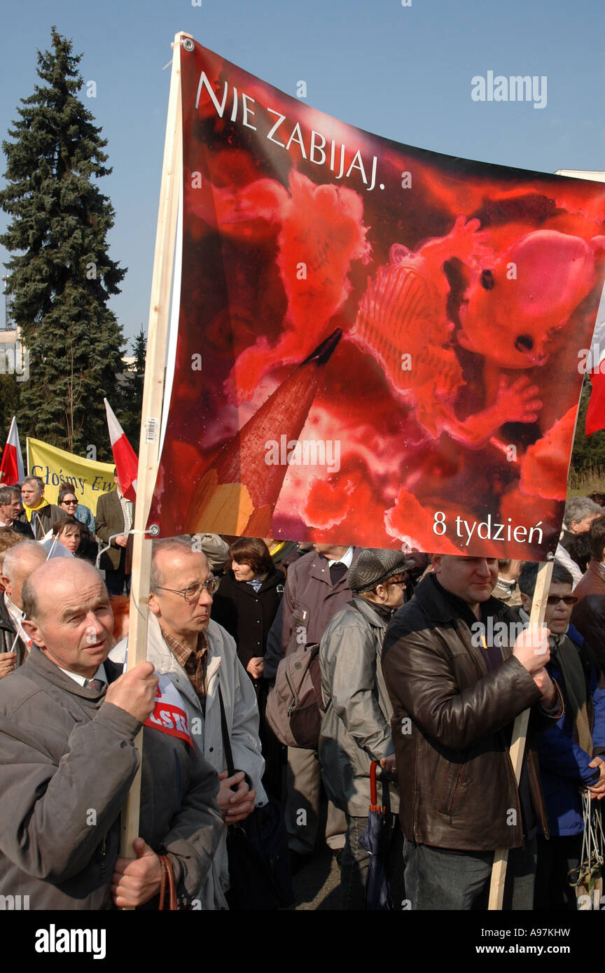 Anti-aborto dimostrazione a Varsavia, Polonia Foto Stock