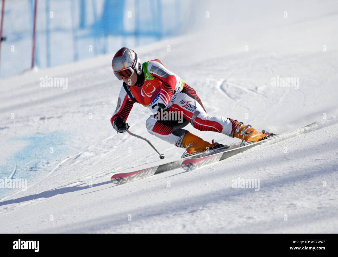 Walter Lackner LW6 8 2 dell'Austria per la sua prima corsa del Mens Sci Alpino Slalom Gigante concorso permanente Foto Stock