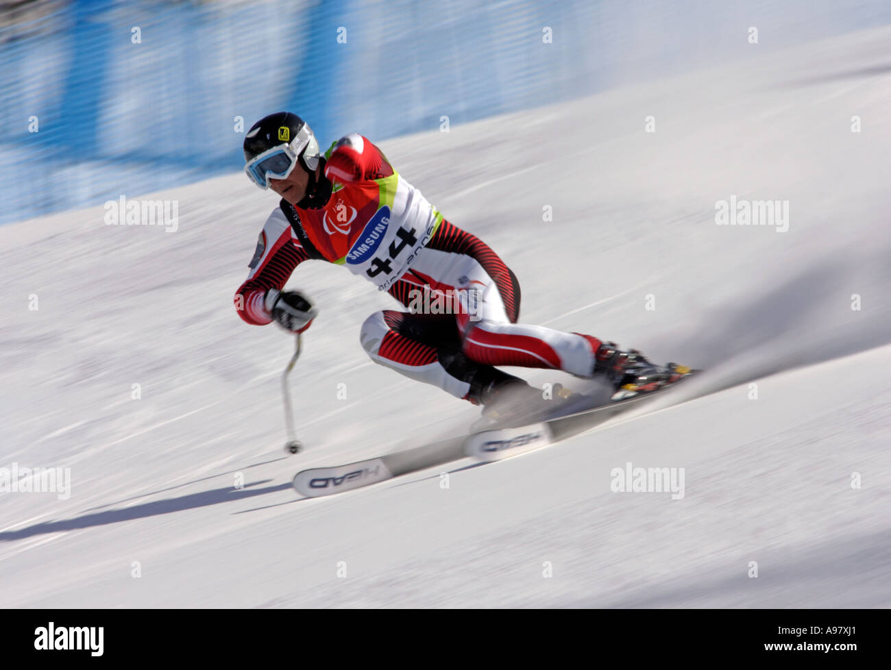 Wolfgang Moosbrugger LW6 8 2 dell'Austria per la sua prima corsa del Mens Sci Alpino Slalom Gigante concorso permanente Foto Stock