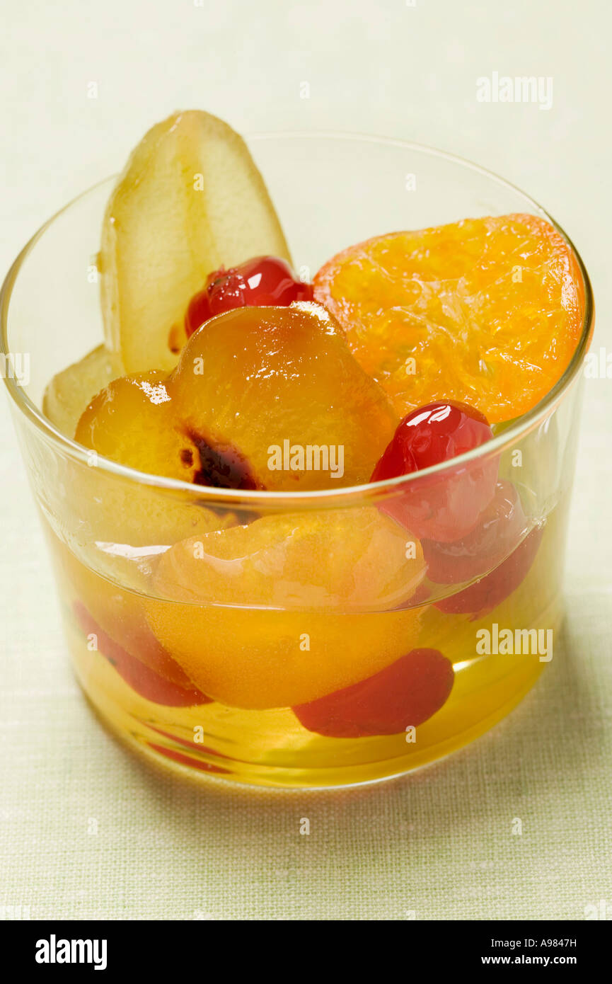 Frutta candita con senape in vetro FoodCollection Foto Stock