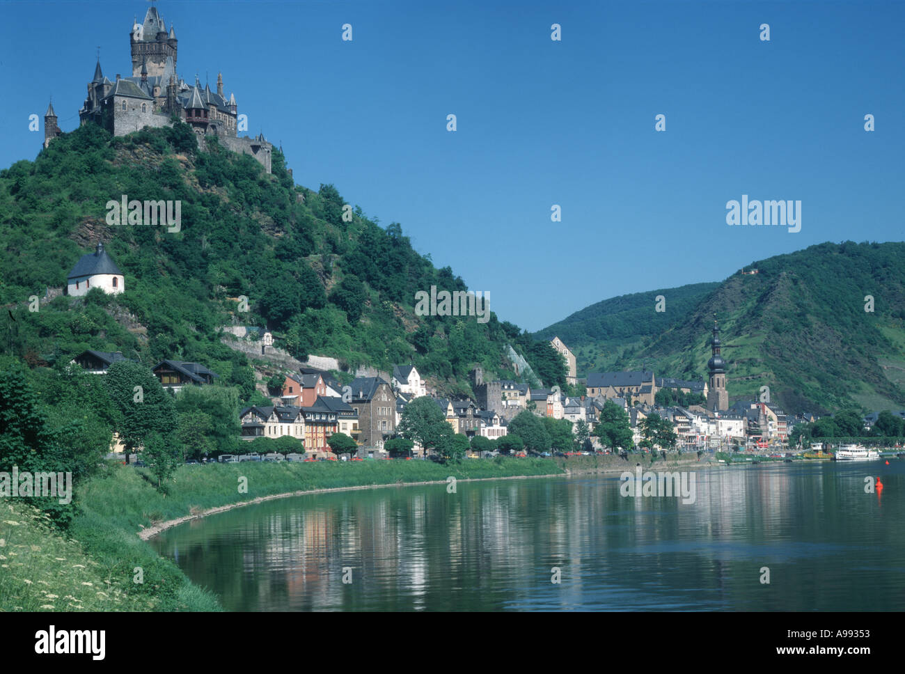 Castello di Cochem Germania sul fiume Mosella Foto Stock