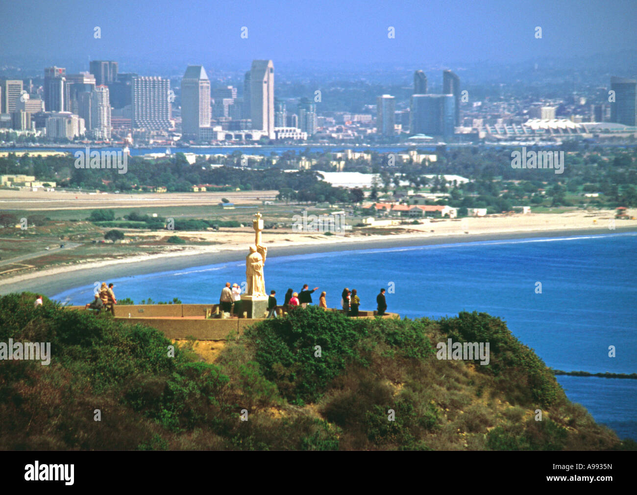 San Diego skyline dal punto Loma Cabrillo National Park California USA Foto Stock