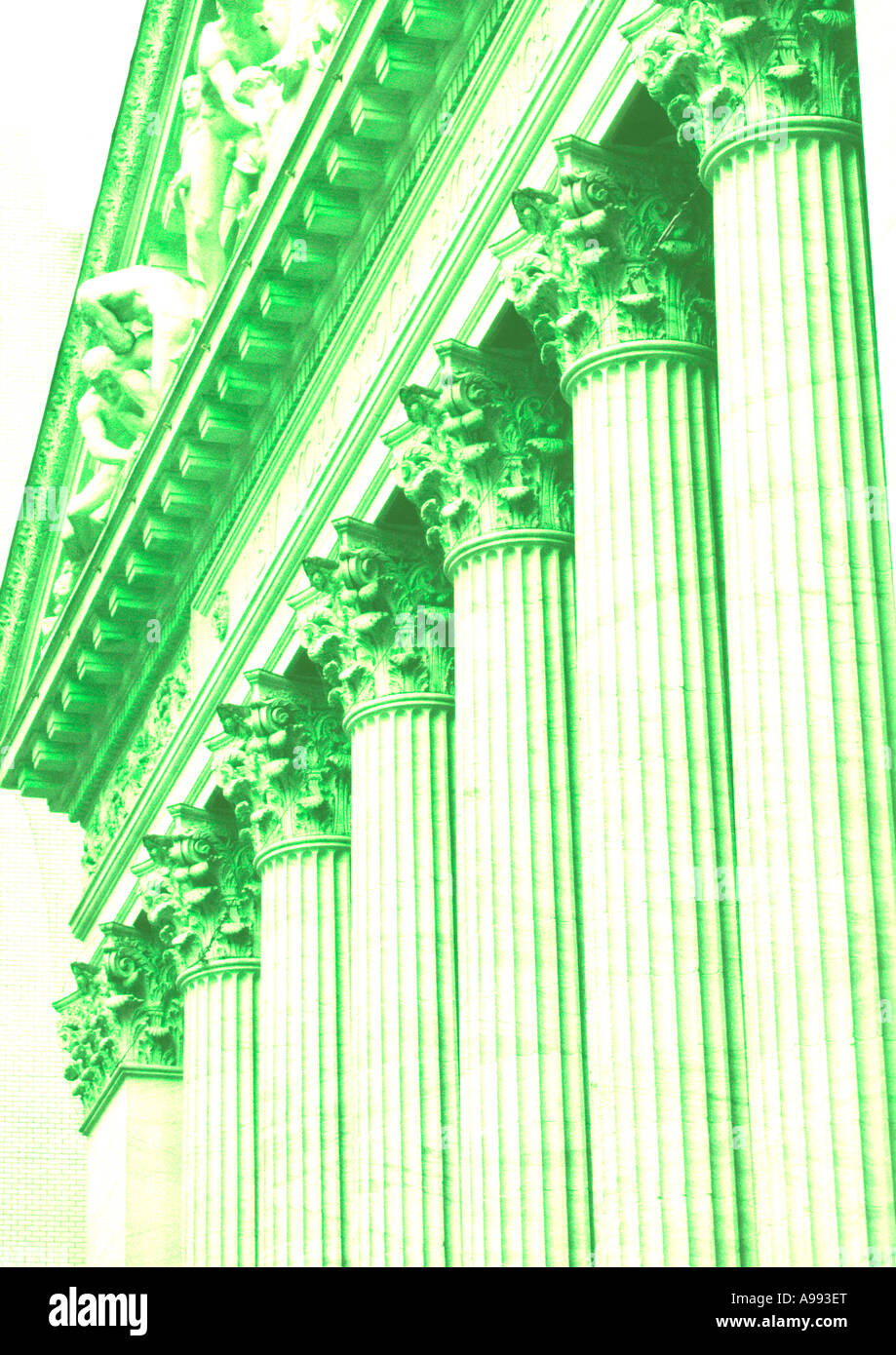 Stati Uniti New York Stock Exchange NYSE pilastri il colore dei soldi Foto Stock