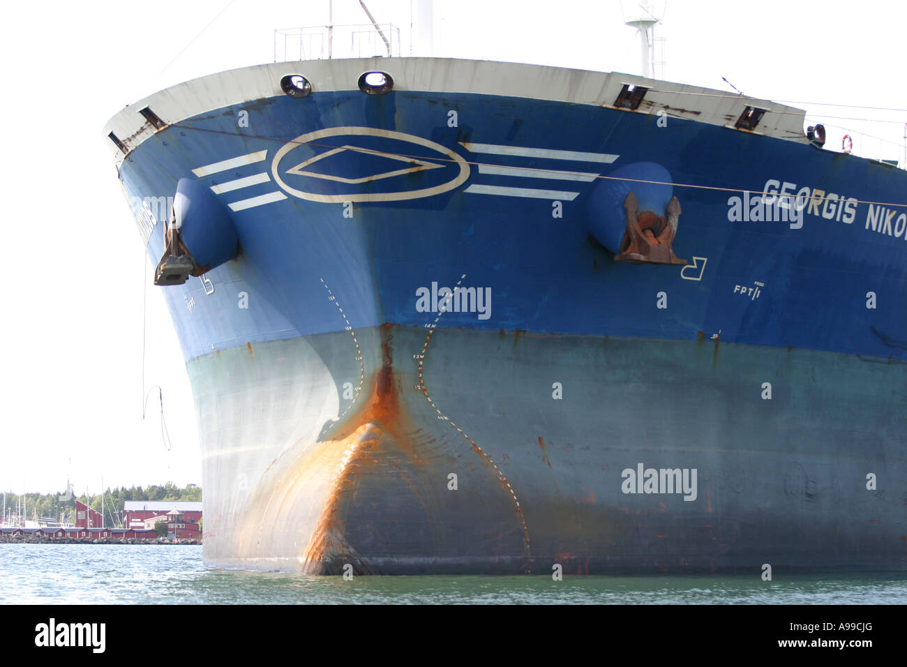 Tanker in Harbour Front side Foto Stock