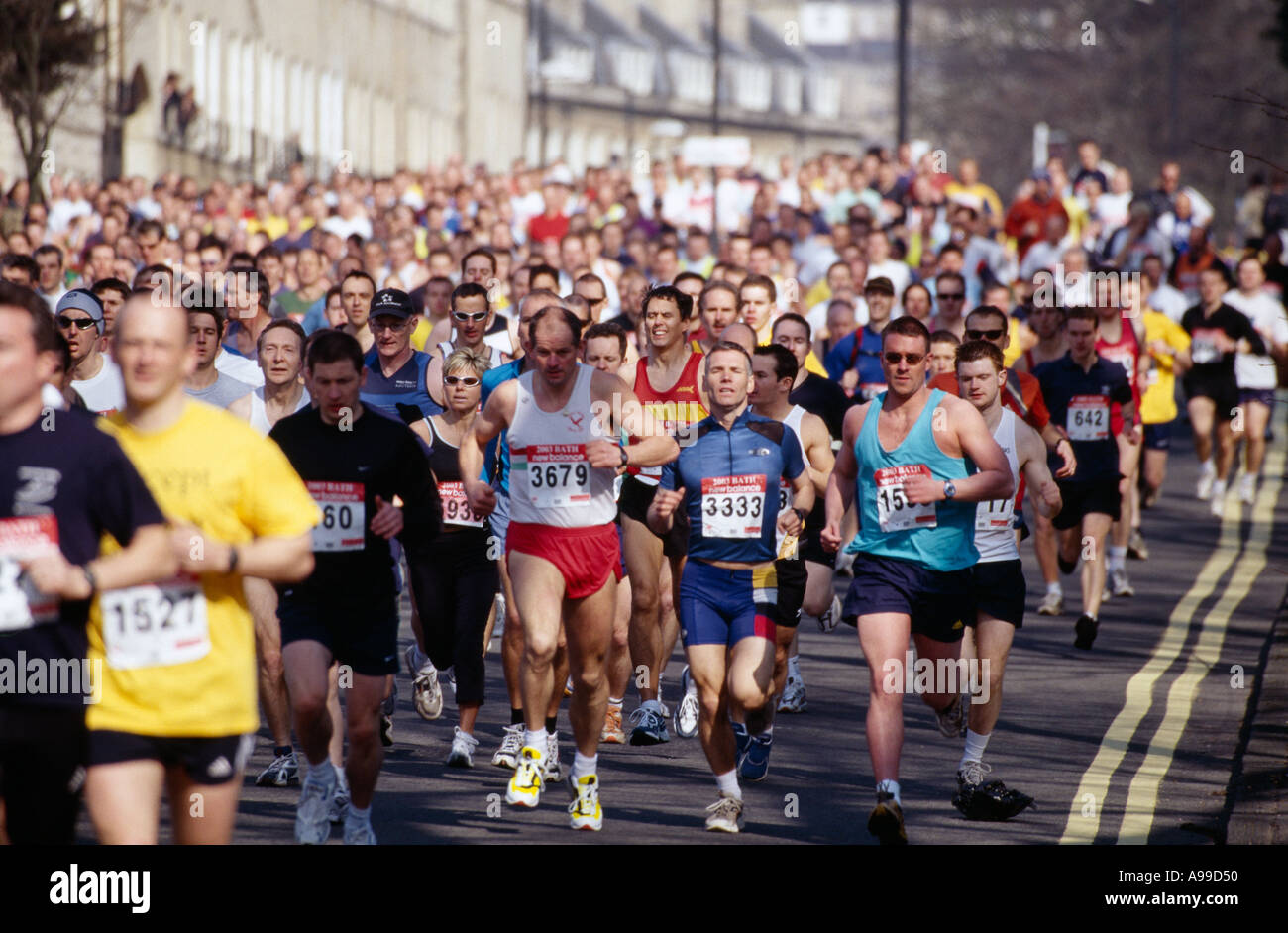 Guide di scorrimento in vasca Mezza Maratona Città di Bath Regno Unito Foto Stock