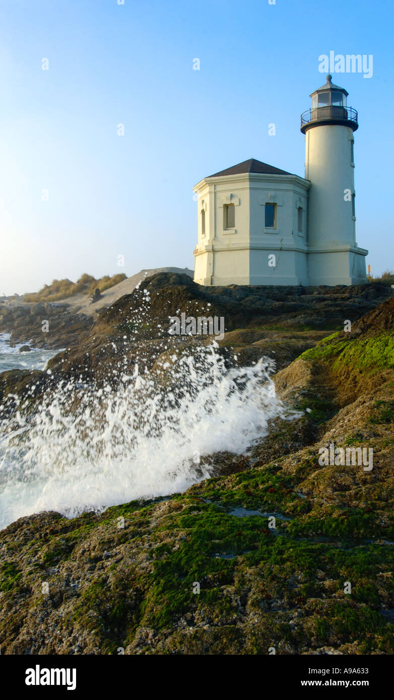 Fiume Coquille Lighthouse Bandon Oregon Foto Stock