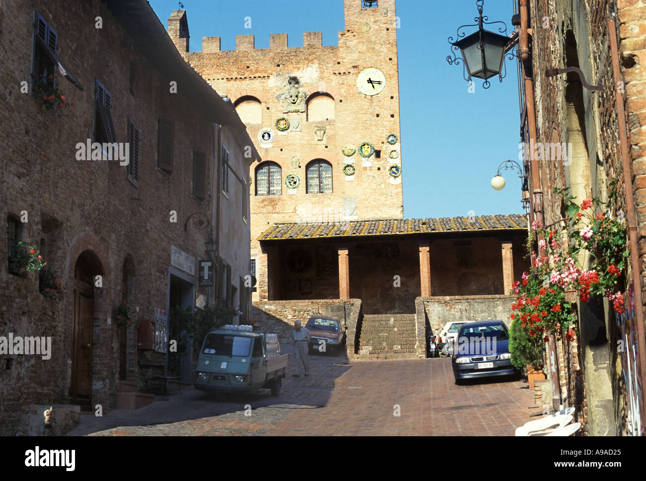 Il palazzo di Certaldo Alto in Toscana Italia Foto Stock