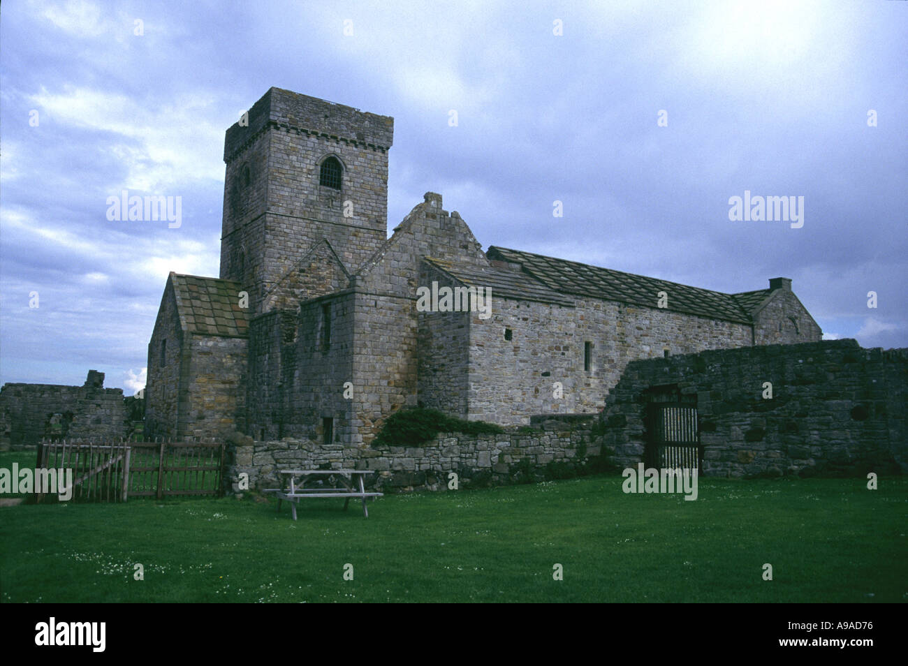 INCHCOLM ABBEY A INCHCOLM Isola del Firth of Forth, nei pressi di Edimburgo, in Scozia, Regno Unito Foto Stock