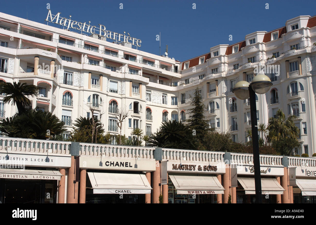 Majestic Barrière Hotel Cannes a sud della Francia Foto Stock