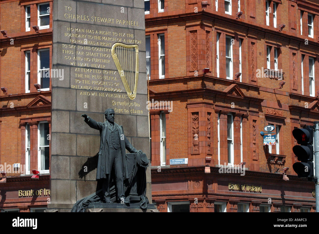 Charles Stewart Parnell statua Dublino Irlanda Foto Stock