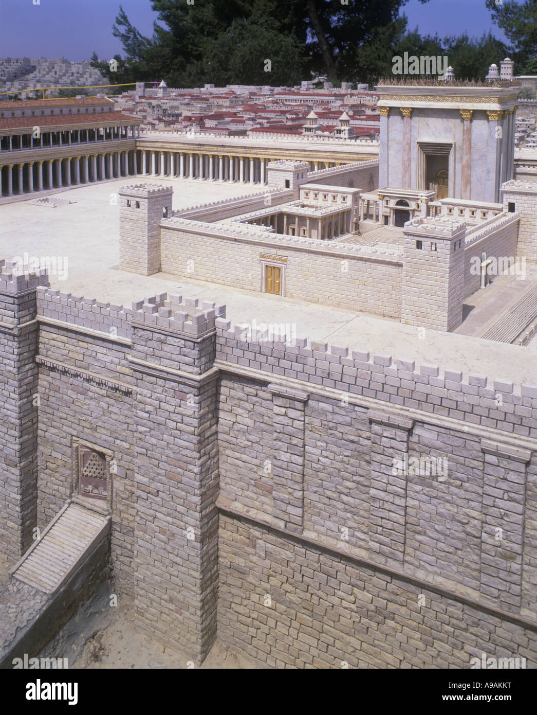 MODELLO DEL TEMPIO DI ERODE (©MICHAEL AVI-YONAH 1966) GERUSALEMME HOTEL TERRA SANTA GERUSALEMME ISRAELE Foto Stock