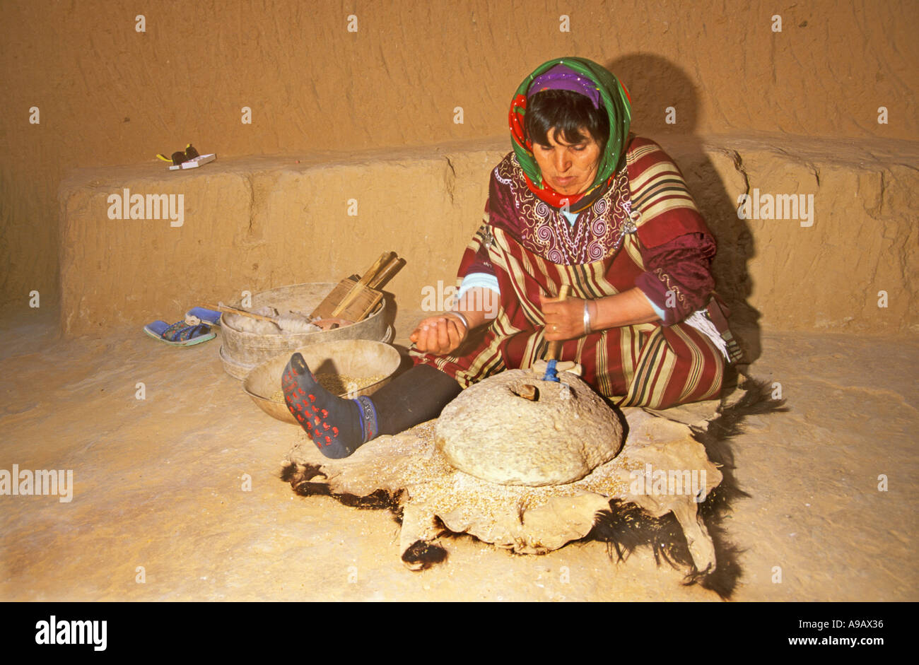 Mugnaia abitazioni sotterranee Matmata Tunisia Africa Foto Stock
