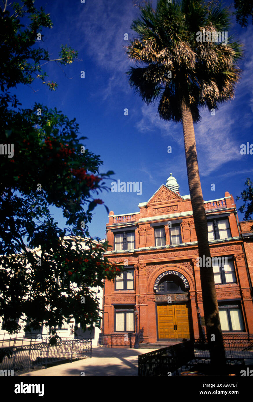 Il vecchio scambio di cotone massone fattori HALL a piedi il centro di Savannah in Georgia negli Stati Uniti Foto Stock