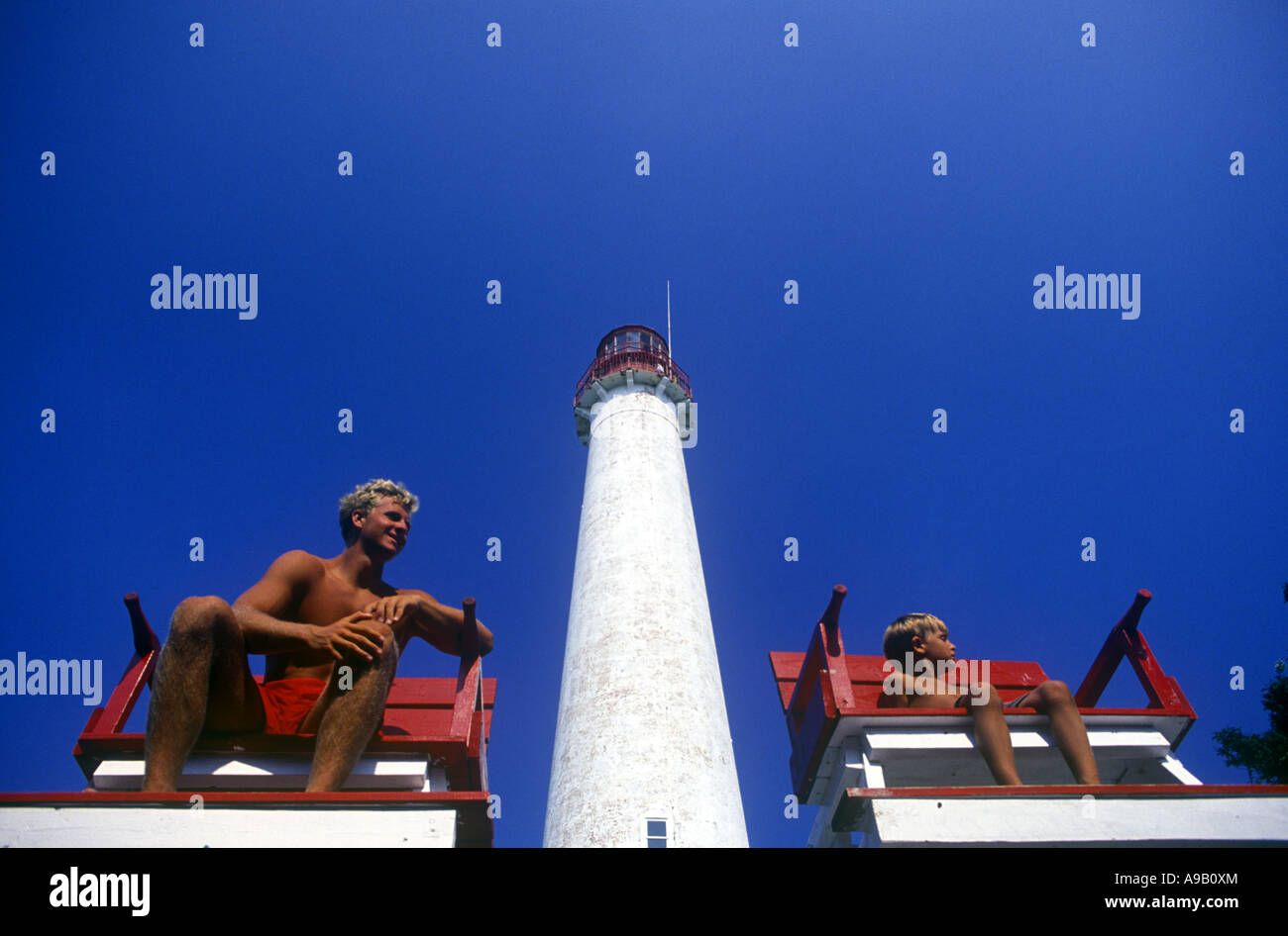 Bagnini di Cape May LIGHTHOUSE NEW JERSEY USA Foto Stock