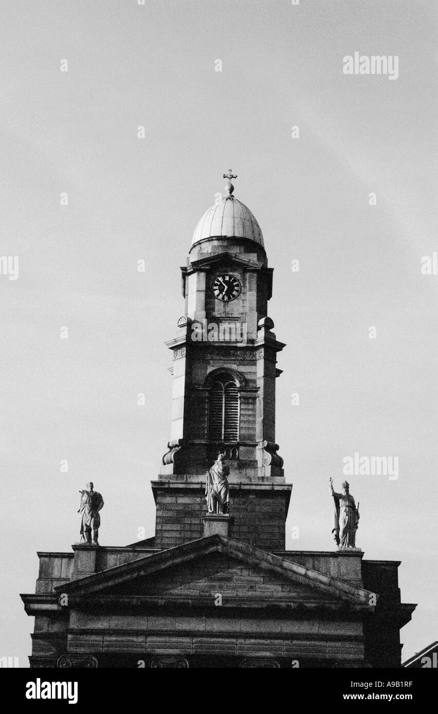 Il Custom House, Dublino in bianco e nero Foto Stock