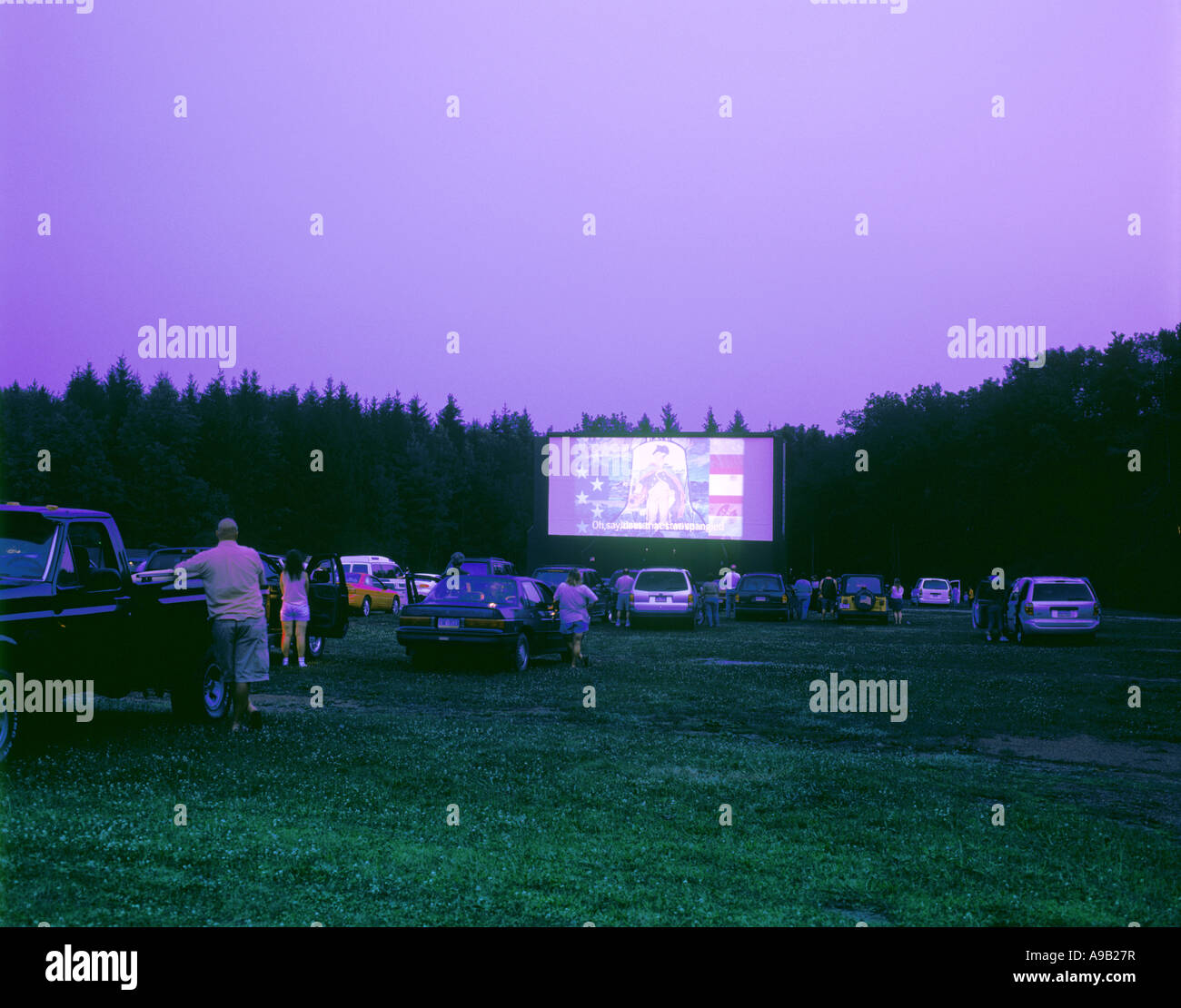 Inno nazionale DRIVE IN TEATRO BROOKVILLE PENNSYLVANIA USA Foto Stock