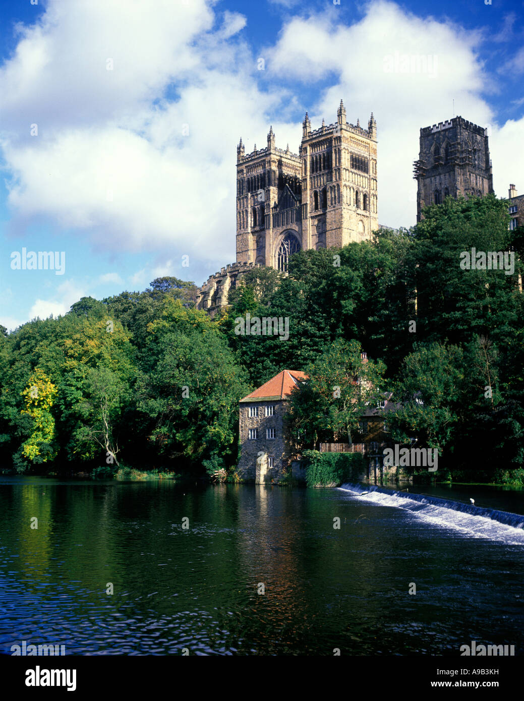 La Cattedrale di Durham e Fulling Mill RIVER USURA INGHILTERRA Durham Regno Unito Foto Stock