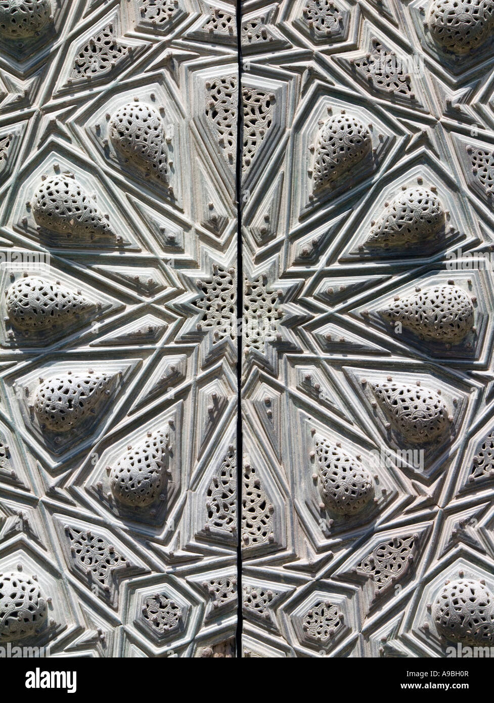 Sultan Hasan complessa, Il Cairo, dettaglio della porta di ingresso originale Foto Stock