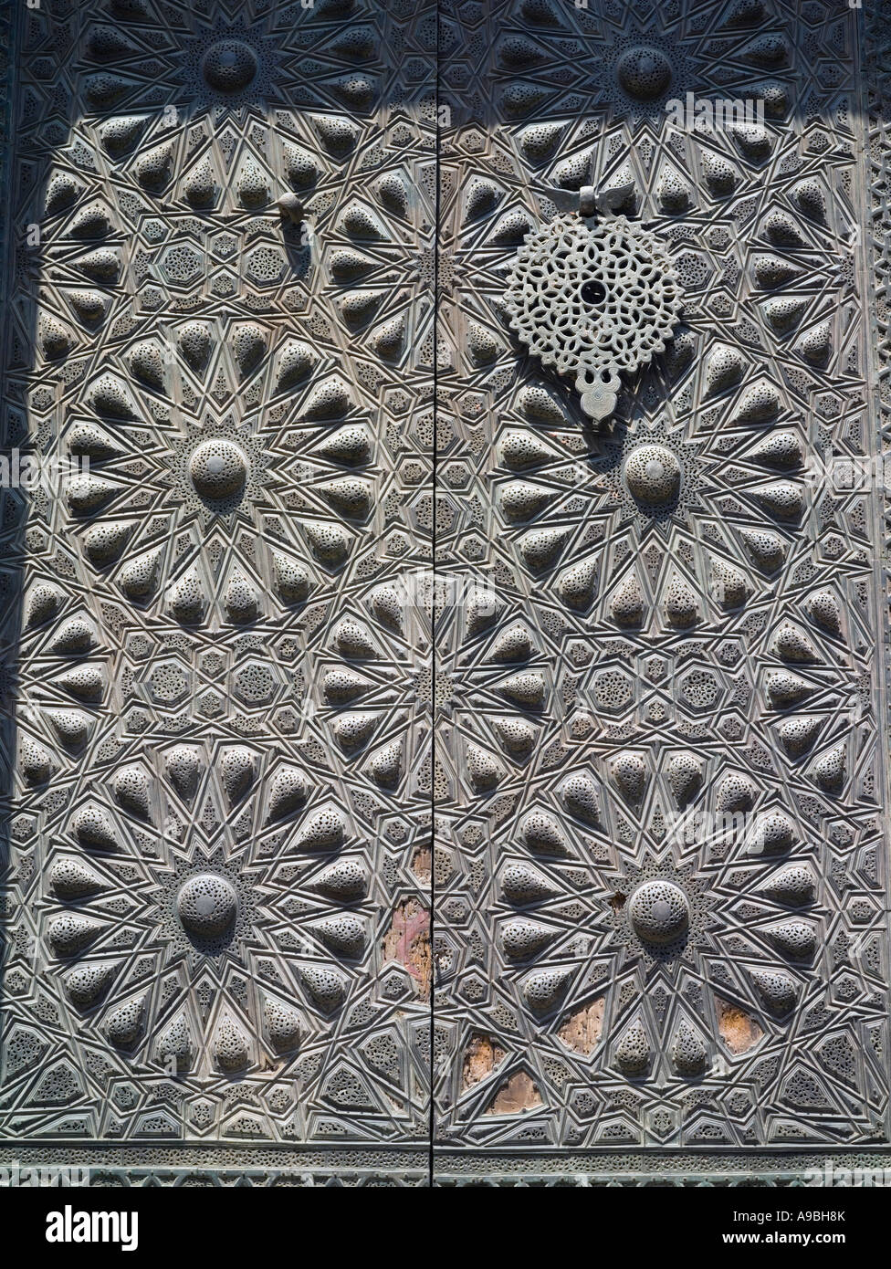Sultan Hasan complessa, Il Cairo, dettaglio della porta di ingresso originale Foto Stock