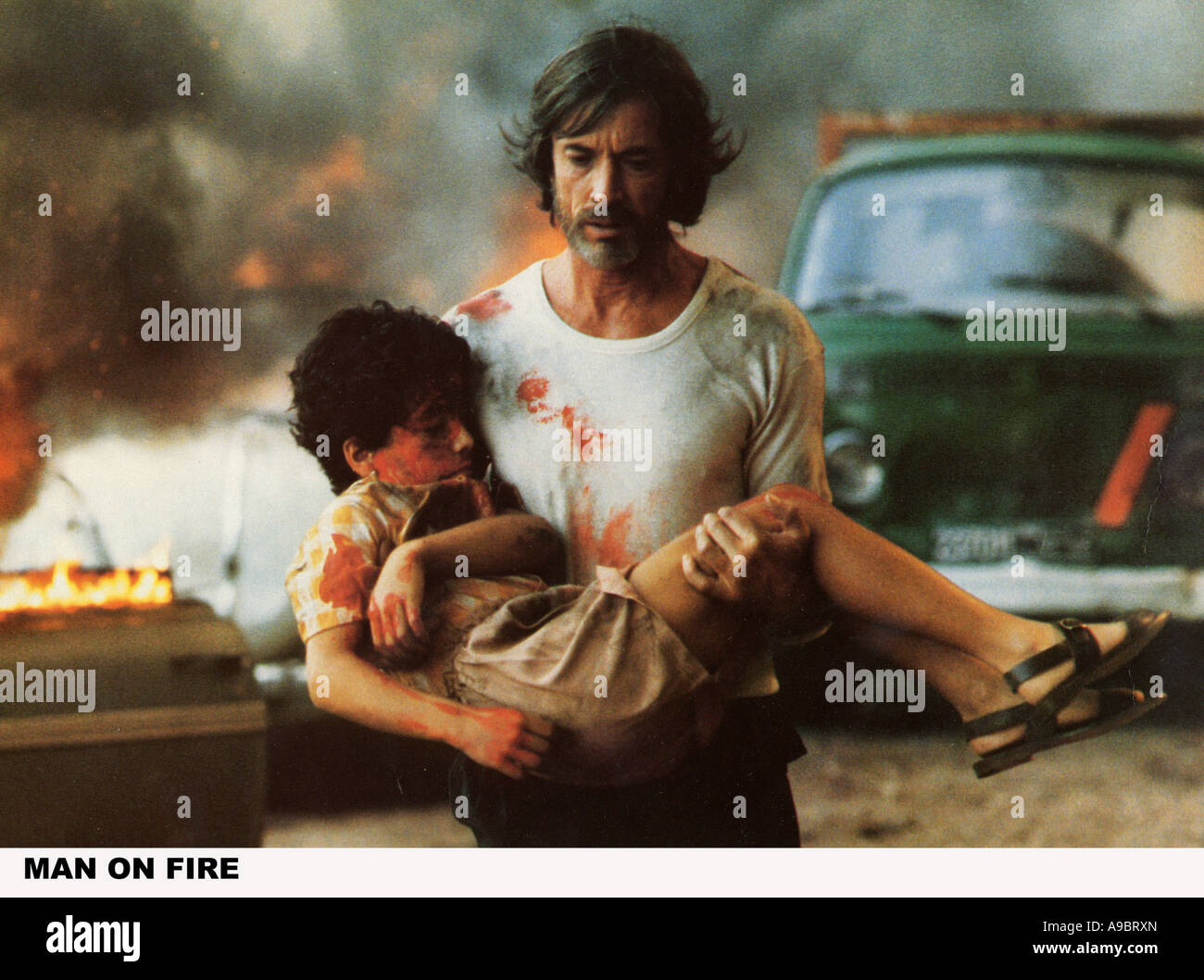 MAN ON FIRE - 1987 Rank film con Glen Scott Foto Stock
