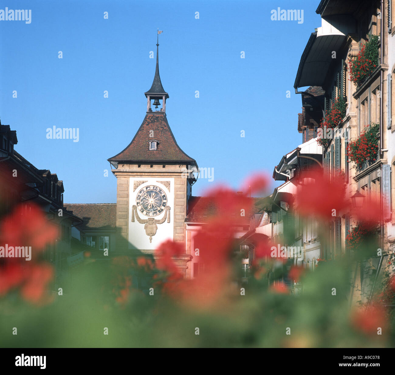 Morat Svizzera borgo medievale meglio conservato in Svizzera Foto Stock