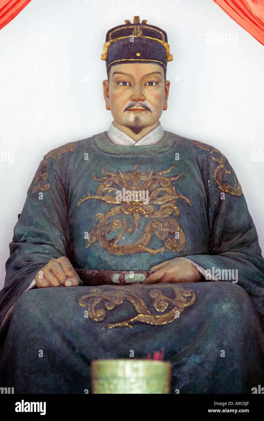 Zheng Chenggong, Cheng Cheng Kung, Koxinga statua nel Santuario di Tainan Taiwan Foto Stock