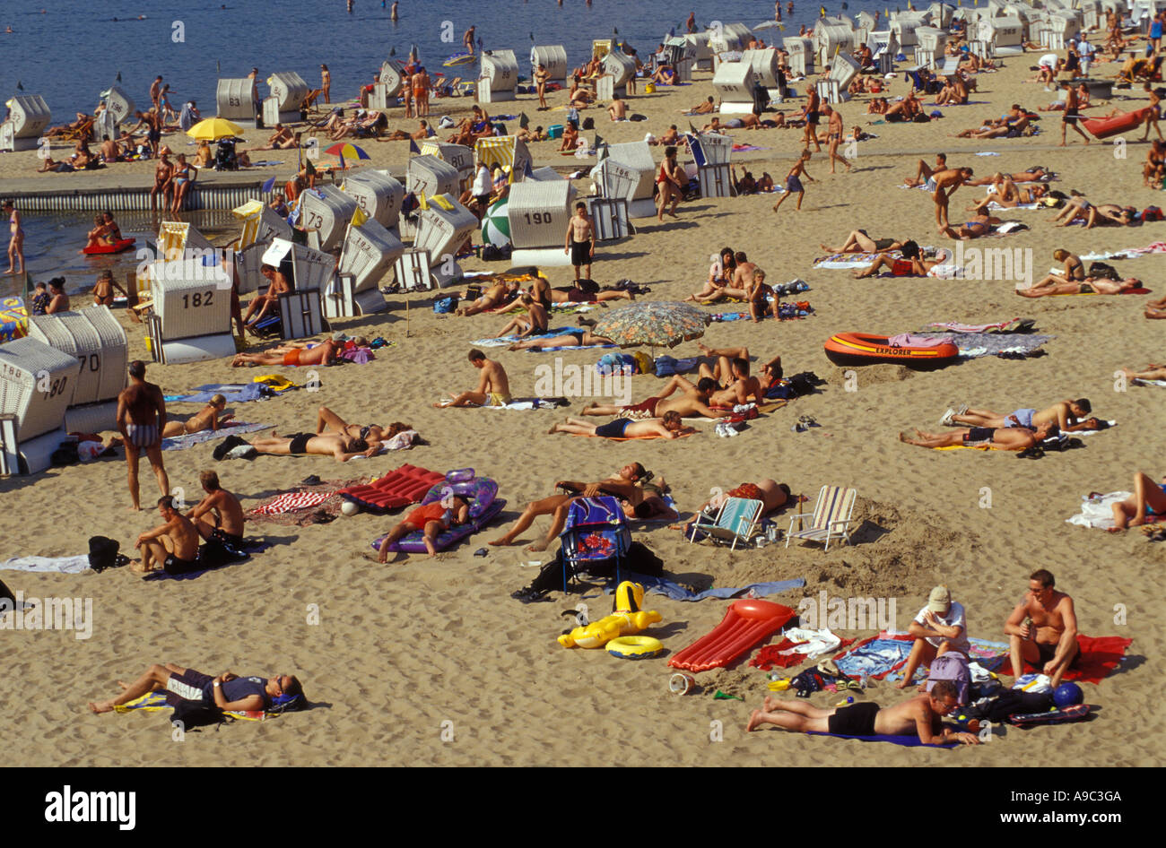 Strandbad Wannsee. Wannsee lido, Nikolassee distretto, Steglitz-Zehlendorf, Berlino, Germania Europa Foto Stock