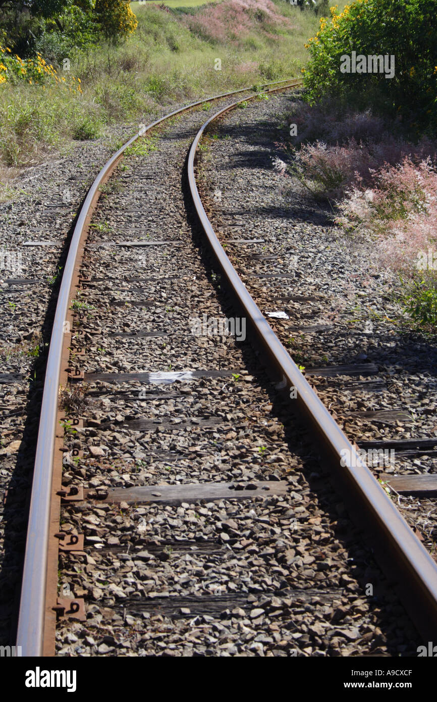 Binari del treno GYMPIE QUEENSLAND AUSTRALIA BAPD1576 Foto Stock