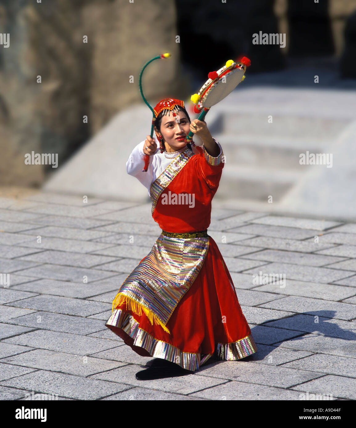 La ballerina cinese nel Regno di Mezzo Area, Ocean Park Hong Kong Foto Stock