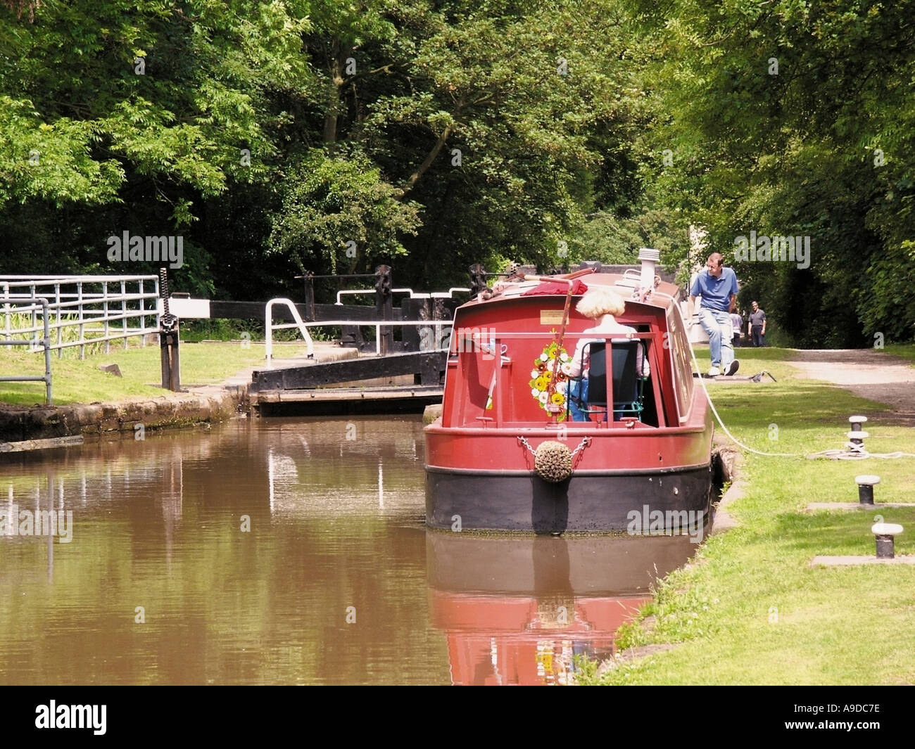 Warwickshire coventry canal atherstone si blocca Foto Stock