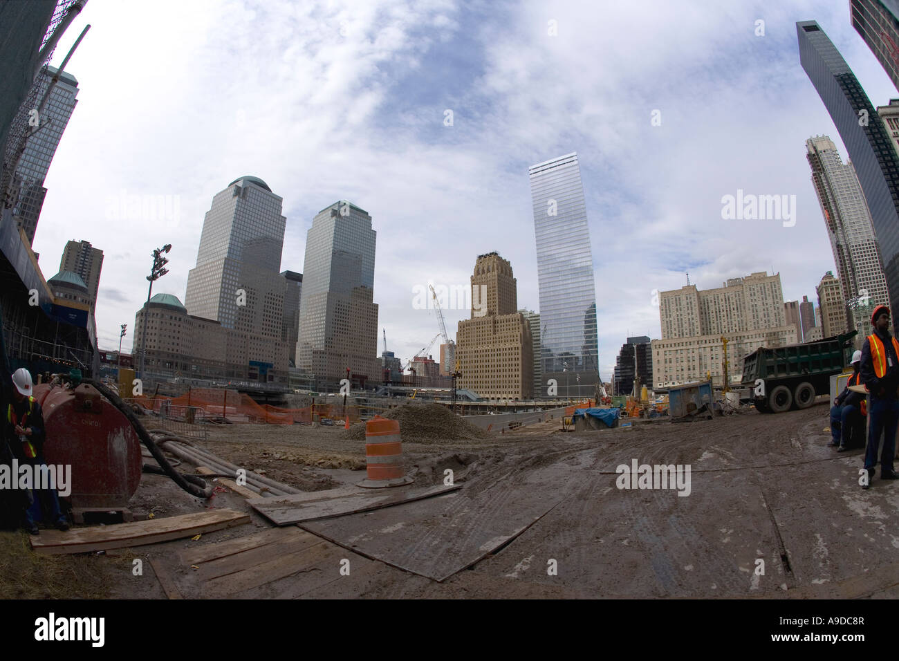 Il Ground Zero di Manhattan il futuro cantiere della torre libera la parte inferiore di Manhattan New York City Stati Uniti d'America Foto Stock