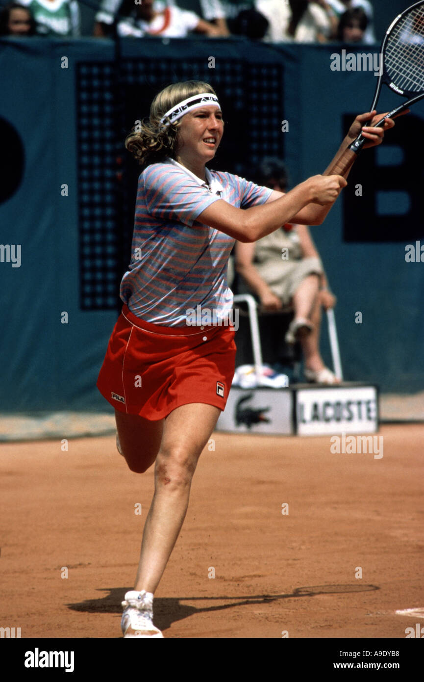 Andrea Jaeger usa solo 15 anni presso il francese apre i campionati di tennis Roland Garros Parigi Francia Foto Stock