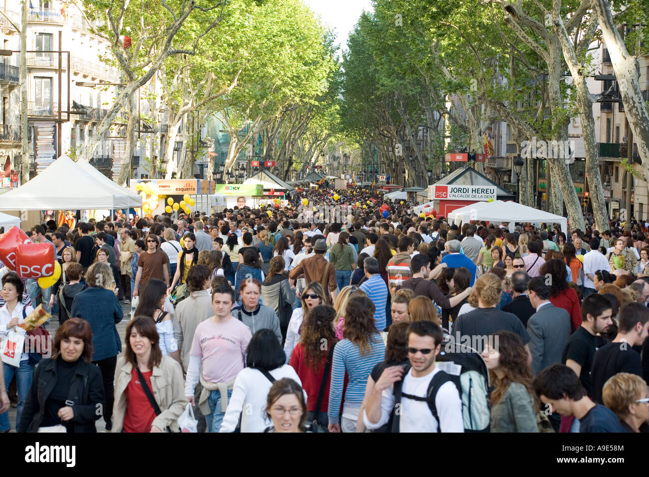Las Ramblas in Sant Jordi giorno Foto Stock