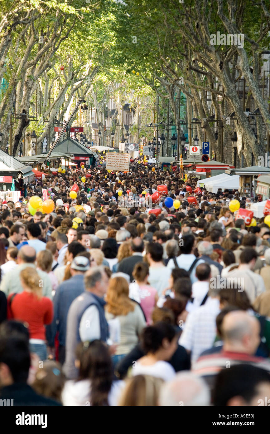 Las Ramblas in Sant Jordi giorno Foto Stock