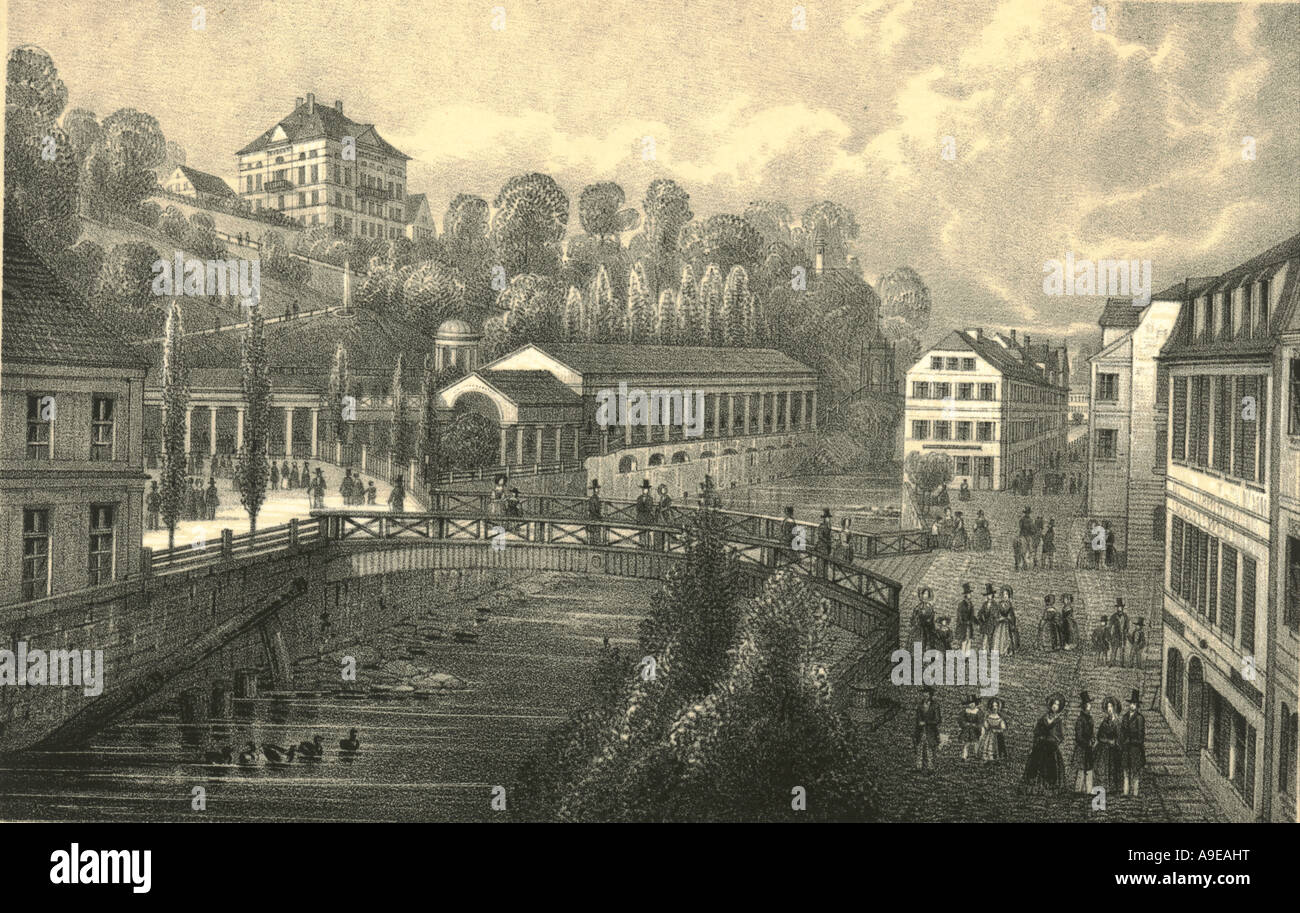 Il mulino, Carlsbad, Germania nel 1860 circa Foto Stock