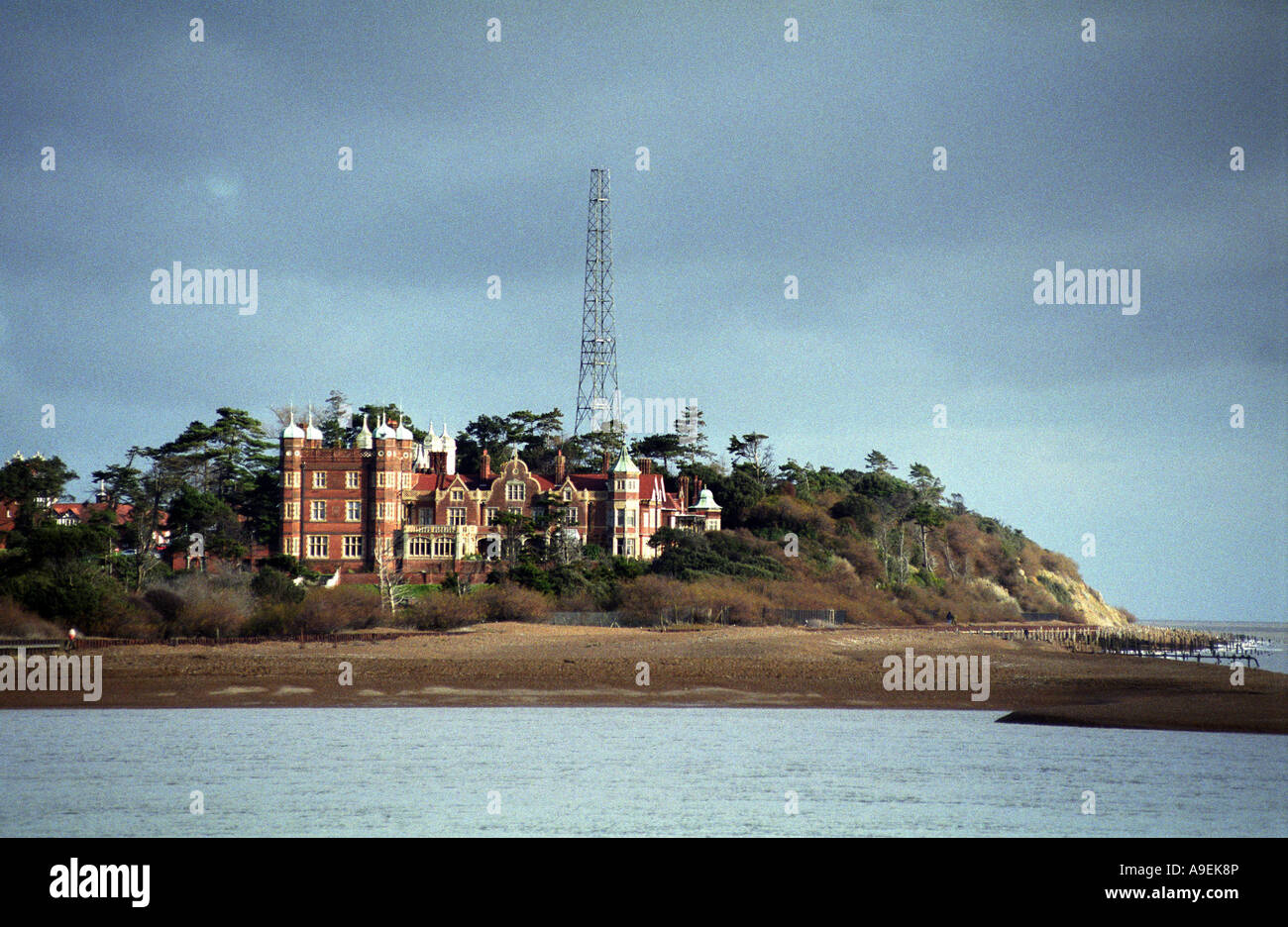 Bawdsey Manor, un ex RAF base dove il radar è stato sviluppato nel 1937 e ha giocato un ruolo fondamentale nella battaglia di Gran Bretagna Foto Stock