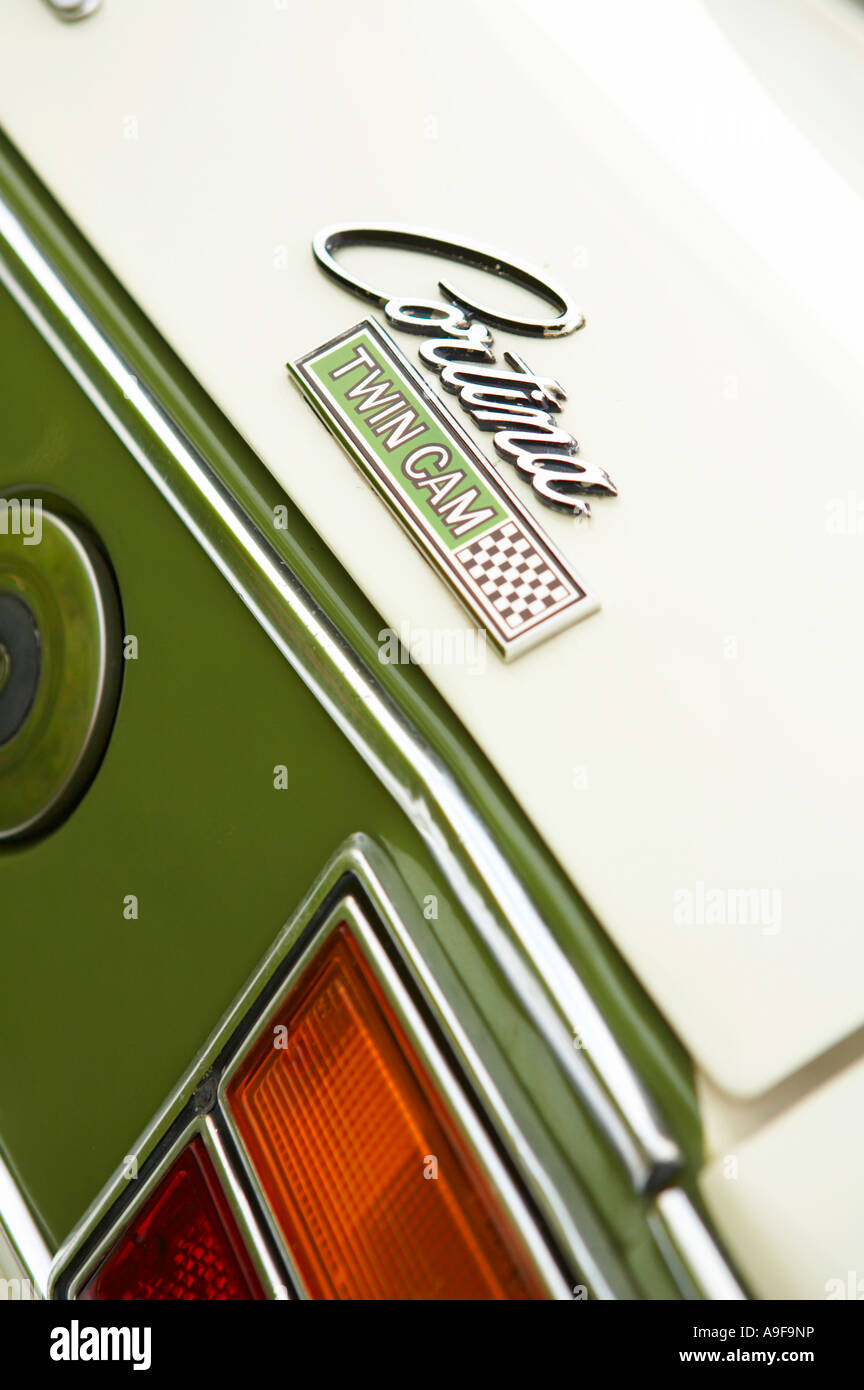 Lotus Ford Cortina Twin Cam monogramma posteriore Mark 2 Foto Stock