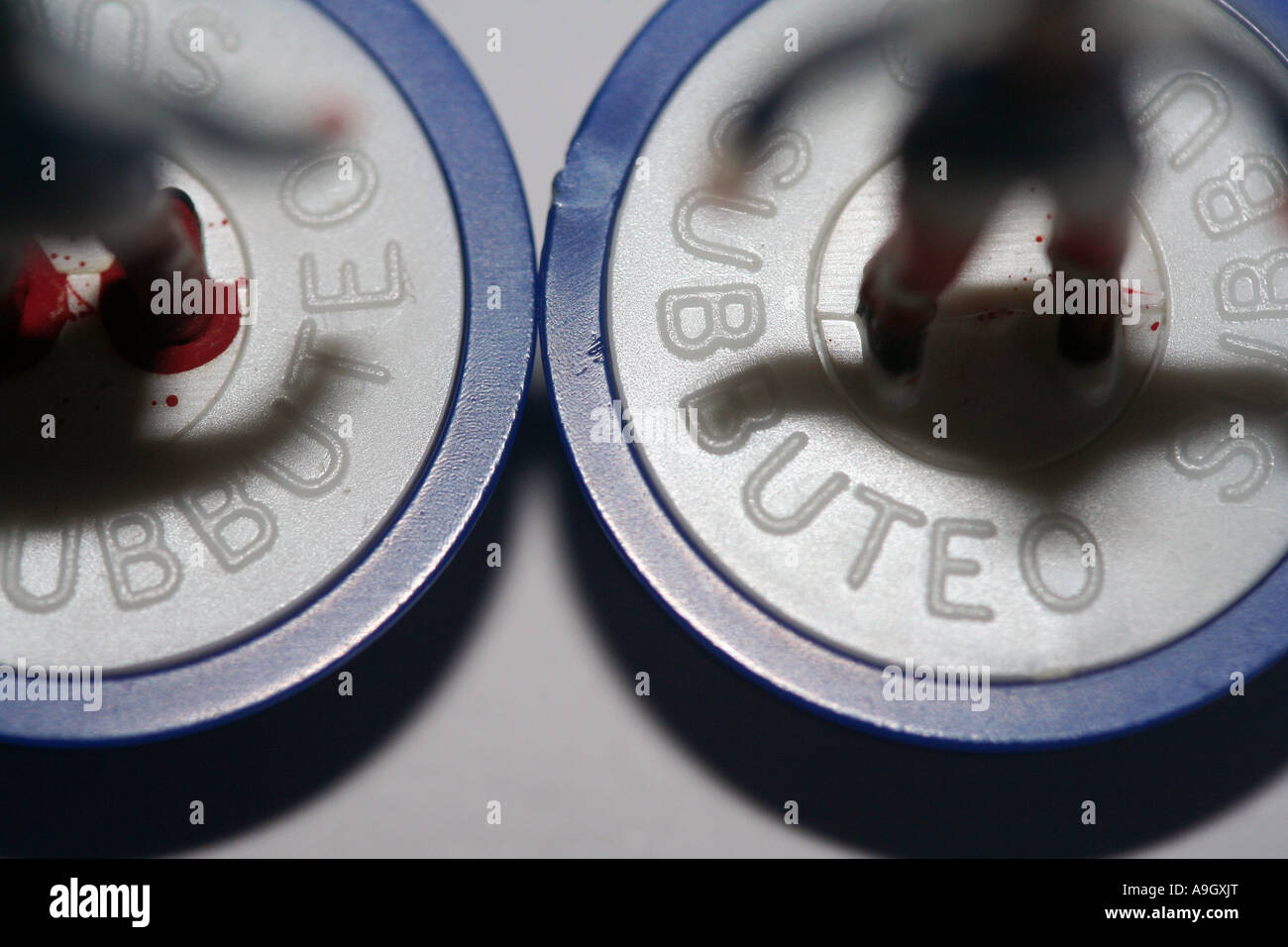 Tettuccio di Subbuteo® Replica Scozia Tabella giocatori di calcio Foto Stock