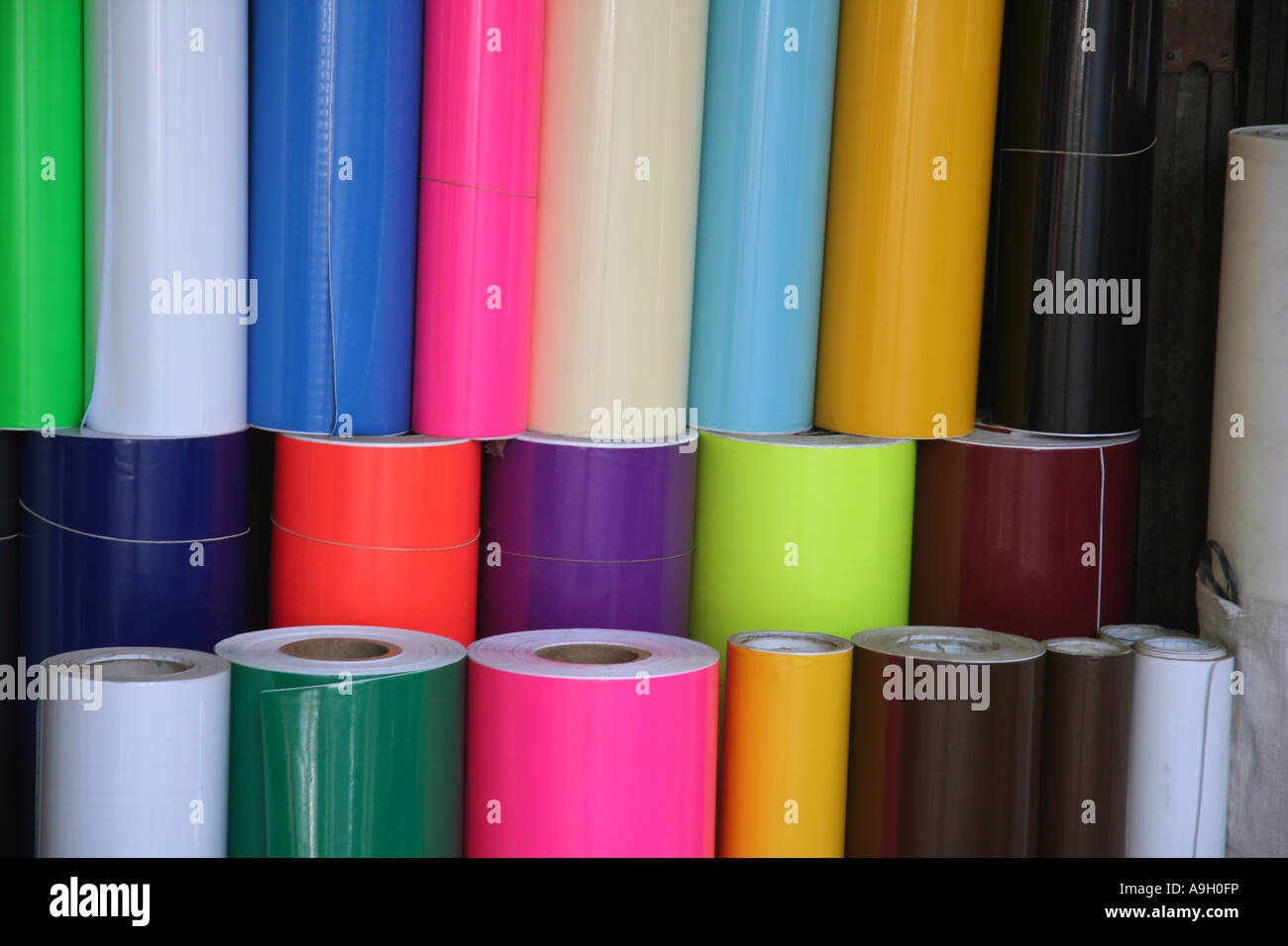 PVC colorato rotoli Hanoi Foto Stock