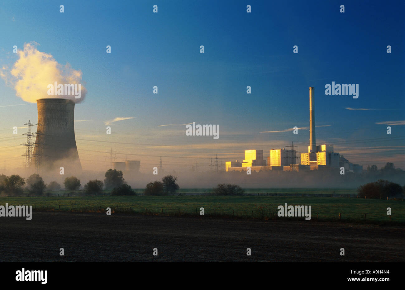 Nuklear power station Hamm Uentrop, alta temperatura reattore HTR, in Germania, in Renania settentrionale-Vestfalia, la zona della Ruhr, Hamm Foto Stock
