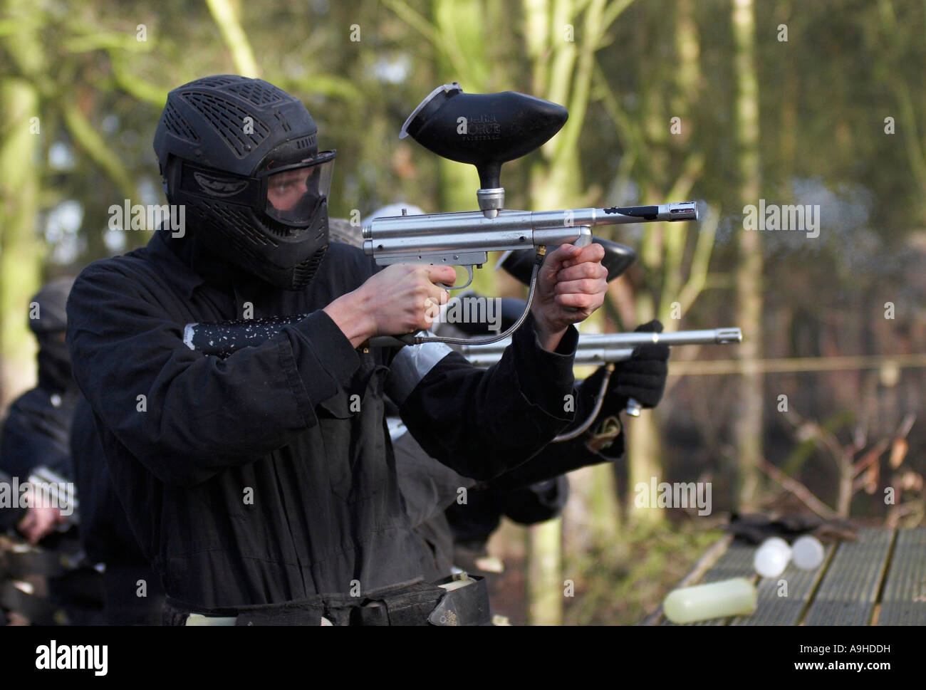 Un gioco Paintball Foto Stock