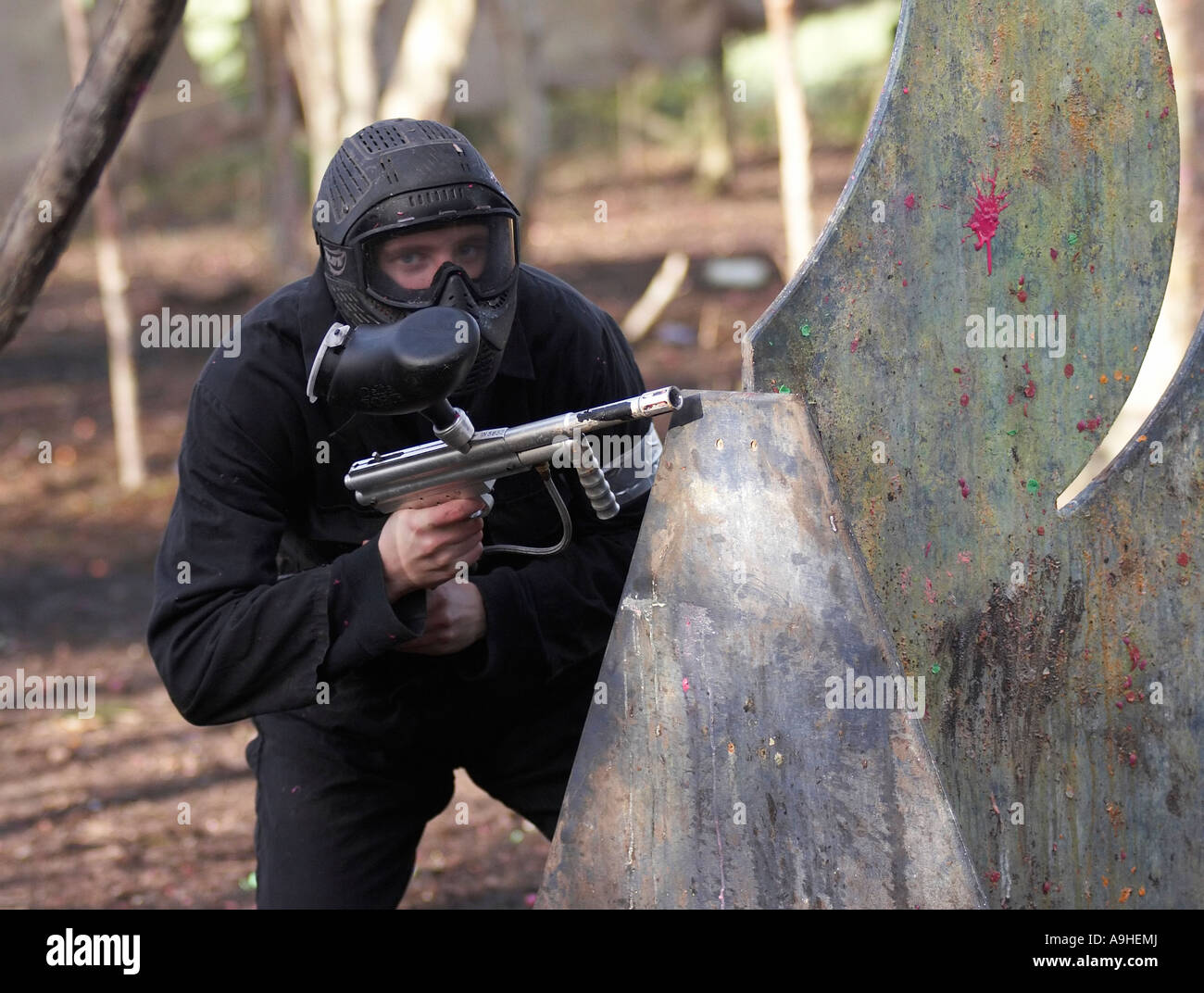 Un gioco Paintball Foto Stock